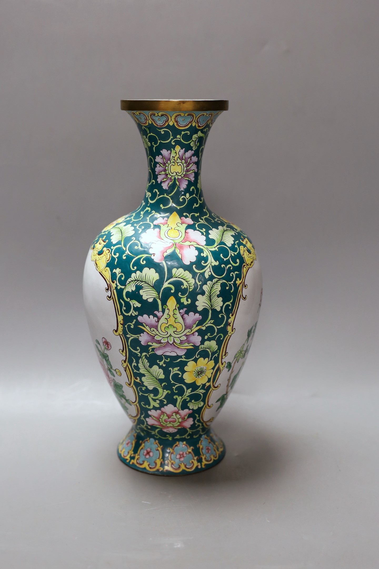 A Chinese Guangzhou enamel vase, 32cm